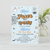 フォーエバー スプーキーハロウィン ボーイ 4歳 誕生日 招待状 (スタンド正面)