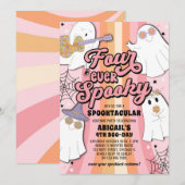 フォーエバー スプーキーピンク ハロウィン 4歳の誕生日パーティー 招待状 (正面/裏面)