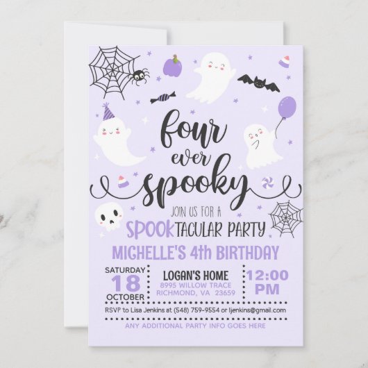 フォーエバー スプーキ インビテーション - ガール（パープル） (正面)