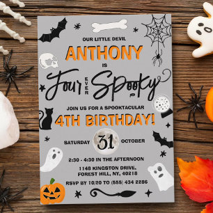 フォーエバー スプーキ!ハロウィン4歳の誕生日 招待状