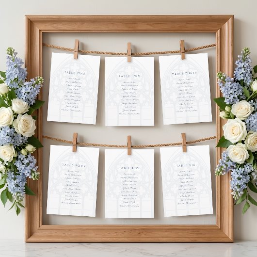 フォーエバー・ブルー・ゴシッククラシック結婚式席次カード
