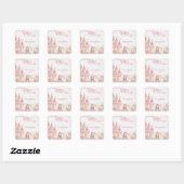 フォーエバー・プリンセス キャッスル ユニコーン 4 歳 誕生日 スクエアシール (シート)