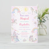 フォーエバー マジカル ユニコーン レインボー 4歳の誕生日 招待状 (スタンド正面)