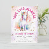フォーエバー・マジカル | Unicorn 4th Birthdayパーティー 招待状 (スタンド正面)
