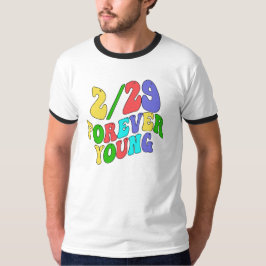 フォーエバー ヤング リープイヤー バースデー ボーホー Tシャツ
