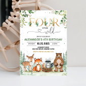 フォーエバー・ワイルド・ウッドランド 4歳の誕生日招待状 招待状