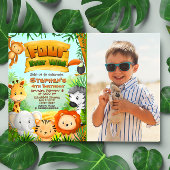 フォーエバー ワイルド サファリ バースデー 写真付き 招待状