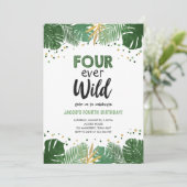 フォーエバー ワイルド トロピカル サファリ ボーイ 誕生日 招待状 (スタンド正面)