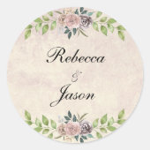 フォーエバー – 2つのハート- 1つの愛の結婚式招待状 ラウンドシール (正面)