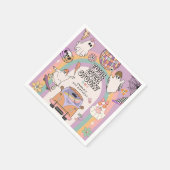 フォーエバ不気味レトロおもしろい4th誕生日パーティー スタンダードカクテルナプキン (角)