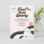 フォーエバ不気味レトロハロウィーン4歳の誕生日 招待状 (スタンド正面)