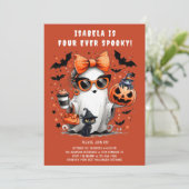 フォーエバ不気味幽霊ハロウィーン4歳の誕生日 招待状 (スタンド正面)