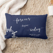 フォーエバ航海のニーブルーランバー結婚ズ枕 ランバークッション (ブランケット)