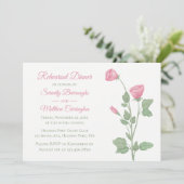 フォーエレガントラルピンクの花のリハ結婚ーサルディナー 招待状 (スタンド正面)