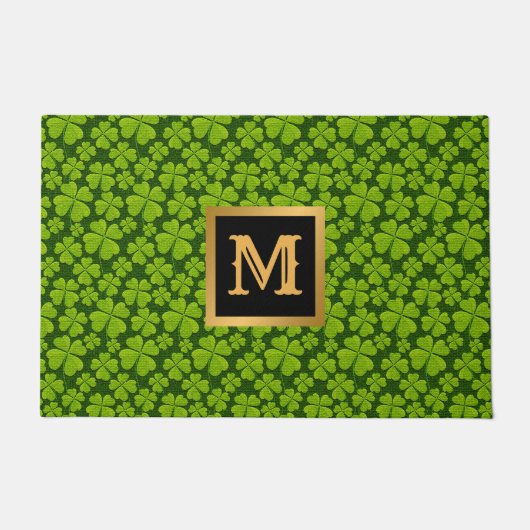 フォーエレガントリーフクローバーフローラ ドアマット (正面)