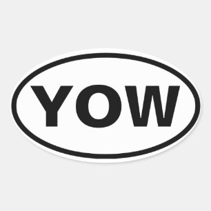 フォーオタ国際的ワ空港「YOW」 楕円形シール