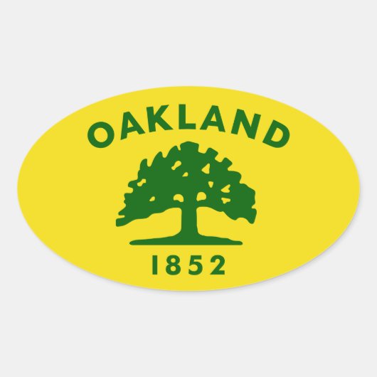 フォーオークランド、カリフォルニア州旗 楕円形シール (正面)