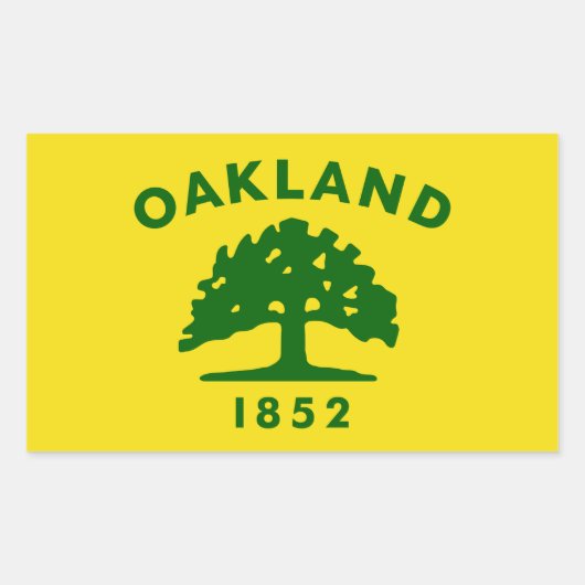 フォーオークランド、カリフォルニア州旗 長方形シール (正面)