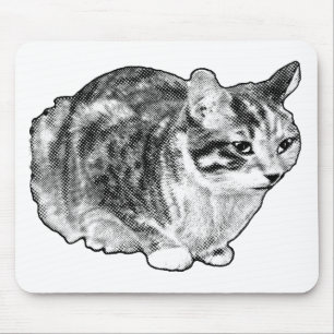 フォーカスしたタビー猫のドットデスクリフト マウスパッド