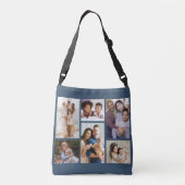 フォーカスの瞬間：カスタマイズ可能な6枚のフォトコラージュ クロスボディバッグ (裏面)