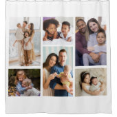 フォーカスの瞬間：カスタマイズ可能な6枚のフォトコラージュ シャワーカーテン (正面)