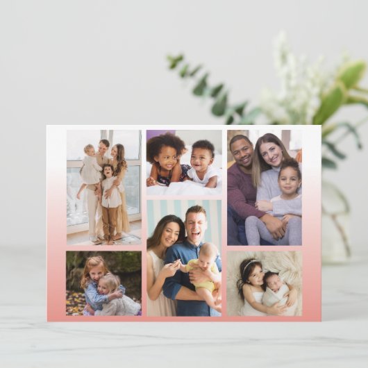 フォーカスの瞬間：カスタマイズ可能な6枚のフォトコラージュ シーズンカード (スタンド正面)