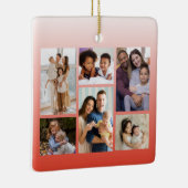 フォーカスの瞬間：カスタマイズ可能な6枚のフォトコラージュ セラミックオーナメント (右)