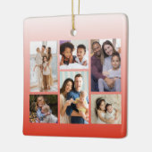 フォーカスの瞬間:カスタマイズ可能な6枚のフォトコラージュ セラミックオーナメント (左)