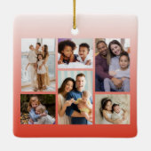 フォーカスの瞬間:カスタマイズ可能な6枚のフォトコラージュ セラミックオーナメント (裏面)