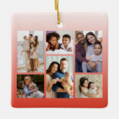 フォーカスの瞬間:カスタマイズ可能な6枚のフォトコラージュ セラミックオーナメント (正面)