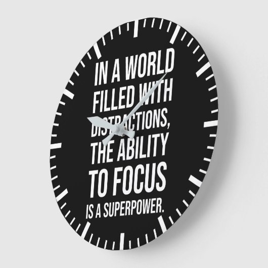 フォーカスは超大国 – 成功やる気を起こさせる ラージ壁時計 (傾斜)