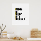 フォーカスアクロニム感動的ブラック金ゴールドタイポグラフィ ポスター (キッチン)