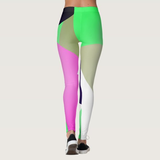 フォーカストパステルターコイズ抽象芸術アートレギンス レギンス (裏面)