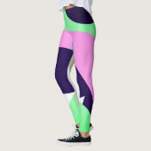 フォーカストパステルターコイズ抽象芸術アートレギンス レギンス (左)