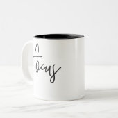 フォーカスモダンシックトレンディーハンドレタータイプ黒 ツートーンマグカップ (正面左)