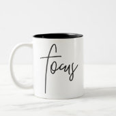 フォーカスモダンシックトレンディーハンドレタータイプ黒 ツートーンマグカップ (左)