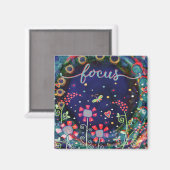 フォーカスワイルドフラワードラゴンフライかわいらしトレンディー マグネット (正面/裏面)