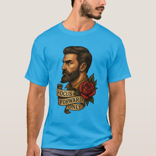 フォーカス前方のみタトゥースタイルTシャツ Tシャツ (正面)