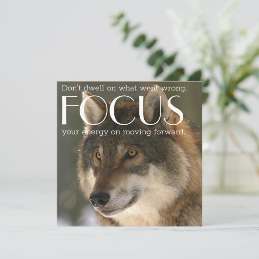 フォーカス引用文オンウルフイメージ勇気付けられるカード (スタンド正面)