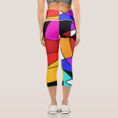 フォーカス抽象芸術カラフル動的デザイン カプリレギンス (裏面)