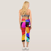 フォーカス抽象芸術カラフル動的デザイン カプリレギンス (裏面)