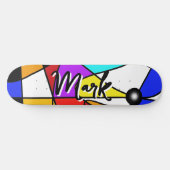 フォーカス – はっきりしたカラフル抽象デザイン スケートボード (横)