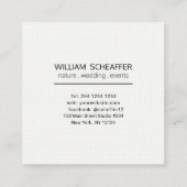 フォーカミニマルス撮影モダンプロフェッショナル スクエア名刺 (裏面)