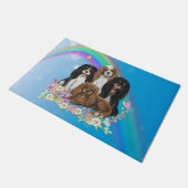 フォーカヴァリエキングチャールズスパニエル犬ズインフラワーズ  ドアマット (アングル)