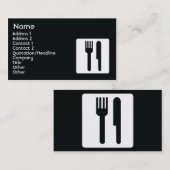 フォークおよびナイフ-ビジネス 名刺 (正面/裏面)