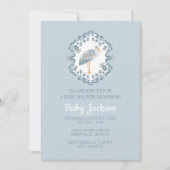 フォークお洒落アートストーク |ベビーシャワー招待状 カード (正面)