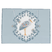 フォークお洒落アートストーク |大きな赤ちゃんシャワー ラージペーパーバッグ (裏面)