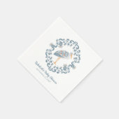 フォークお洒落アートストーク |赤ちゃんシャワー スタンダードカクテルナプキン (角)