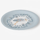 フォークお洒落アートストーク |赤ちゃんシャワー ペーパープレート (アングル)