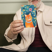 フォークお洒落アートタブビーキャットフラット カード